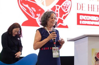 Albertina Lima, em homenageada por sua contribuição à herpetologia amazônica. Foto: Thiago Fernandes.
