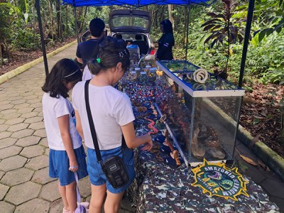 Mary Nozawa, mãe de Linda, na oficina “Prevenção de acidentes por animais peçonhentos”. Foto: Valdete Araújo- Ascom Inpa.