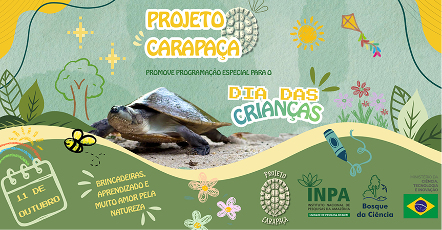 Projeto Carapaça leva programação especial de Dia das Crianças para o Bosque da Ciência, no Inpa