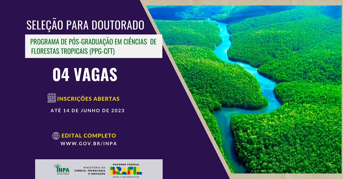 Inpa oferece quatro vagas para seleção de doutorado em Ciências de Florestas Tropicais
