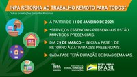 Inpa retorna para a jornada de trabalho remoto até 28 de março de 2021