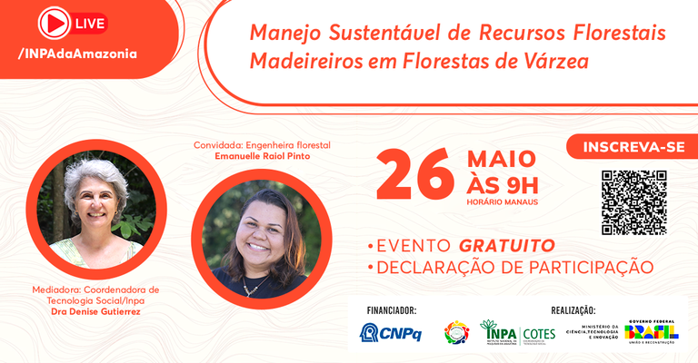 Live de Tecnologia Social do Inpa apresenta iniciativas de manejo florestal  em comunidades no as — Instituto Nacional de Pesquisas da Amazônia -  INPA