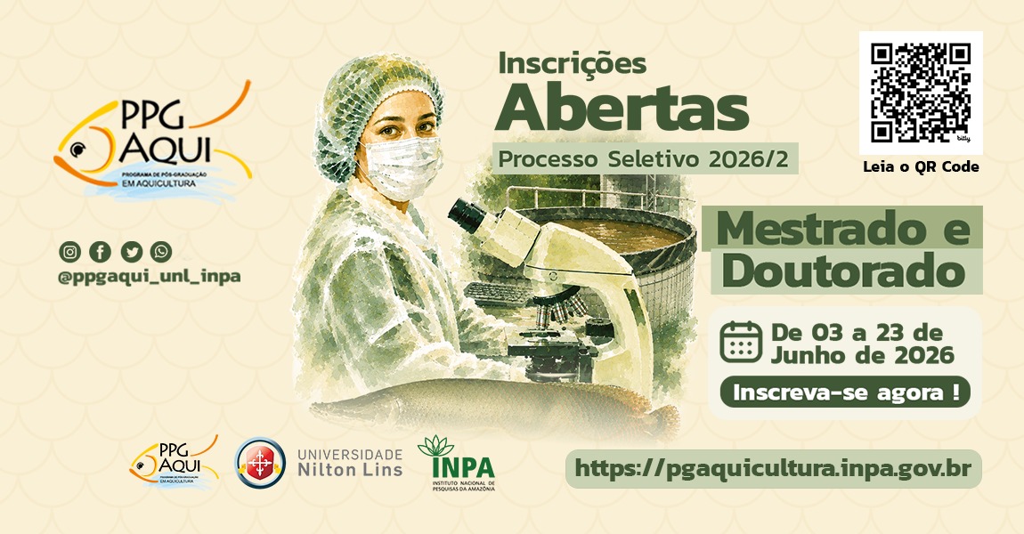 Nilton Lins e Inpa abrem seleção para 4 vagas de mestrado e 4 de doutorado em Aquicultura