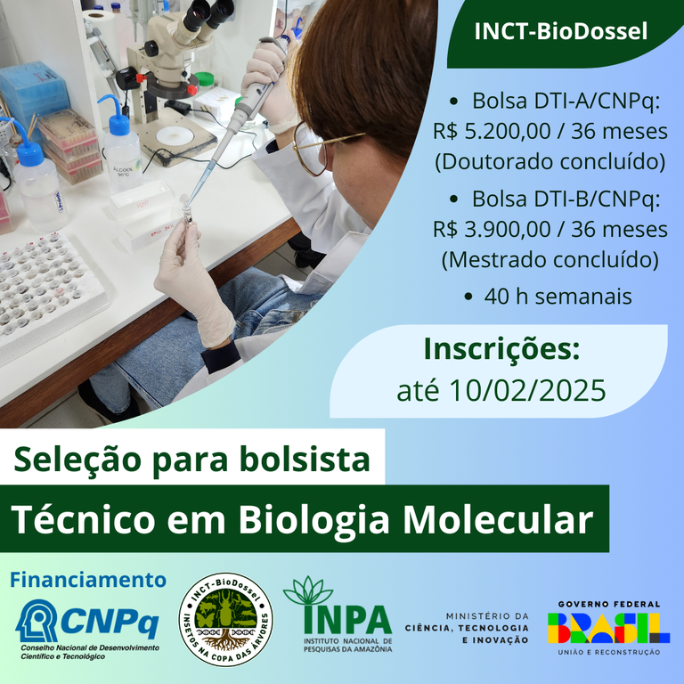 Vaga para técnico em Biologia Molecular