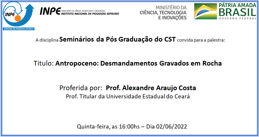 CONVITE: Seminários PGCST (02/06/2022): Antropoceno: Desmandamentos Gravados em Rocha