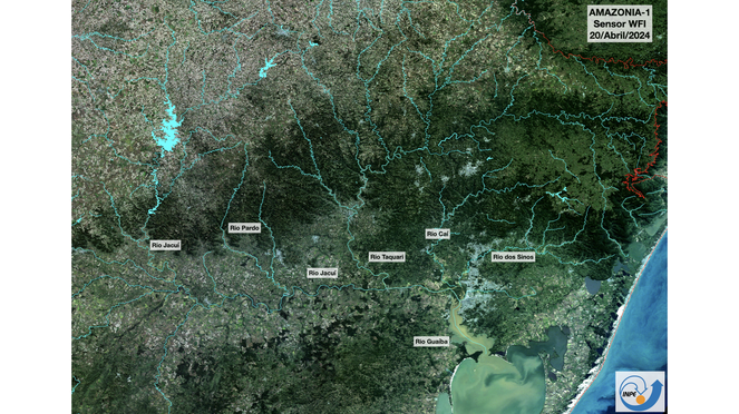 Imagem: Amazonia 1/Inpe - 20 de abril de 2024