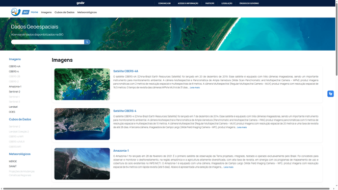 Nova página do Portal da BIG/INPE