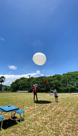 Lançamento realizado pelos pesquisadores da NASA. (Fonte: INPE/COENE).