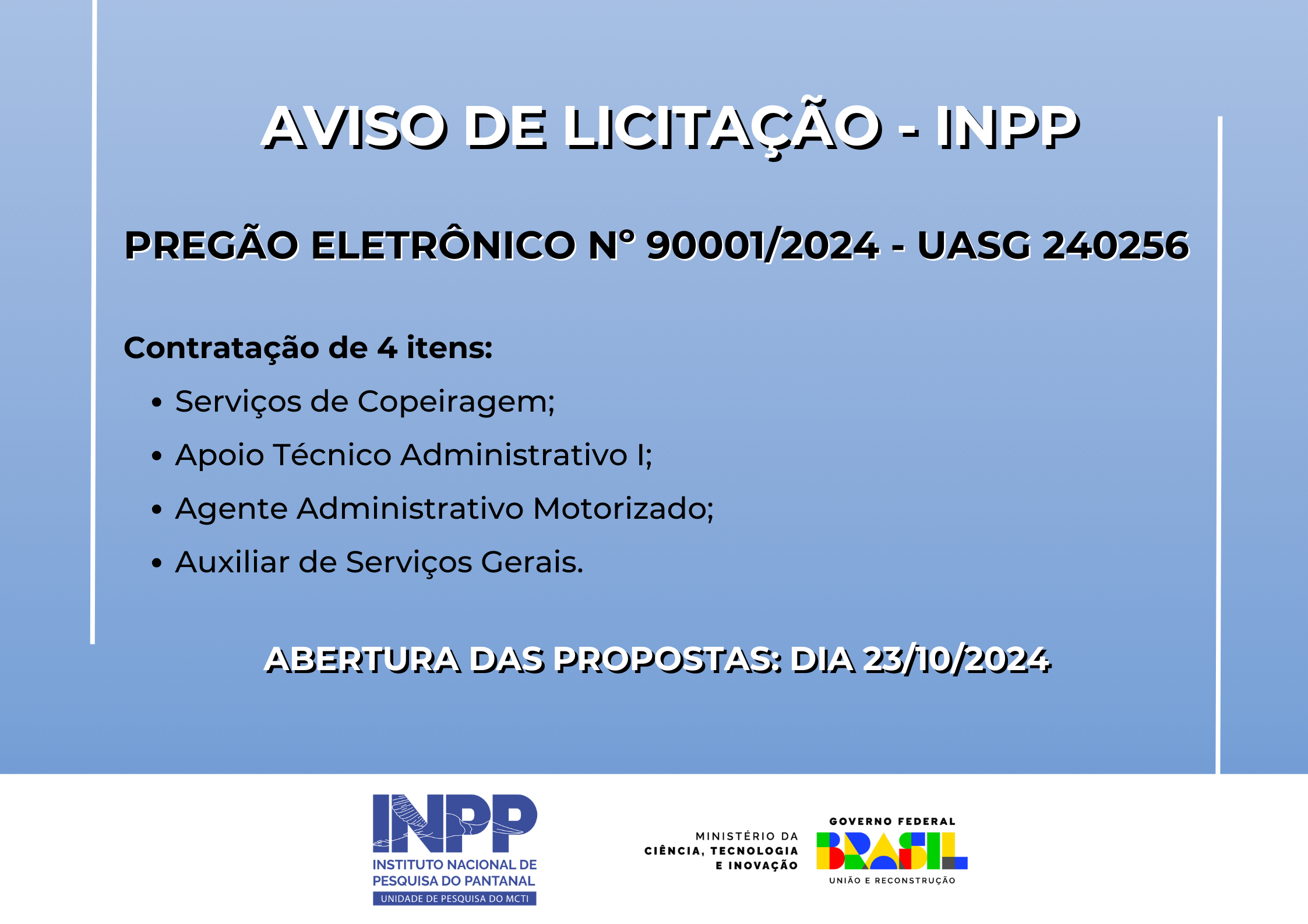 Aviso de licitação