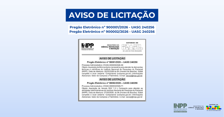 INPP publica dois avisos de licitação para aquisição de microscópios e veículo SUV