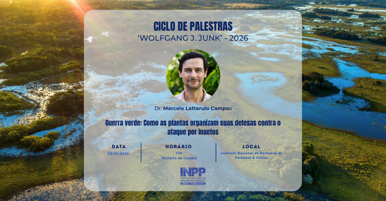 Card de divulgação com informações da palestra