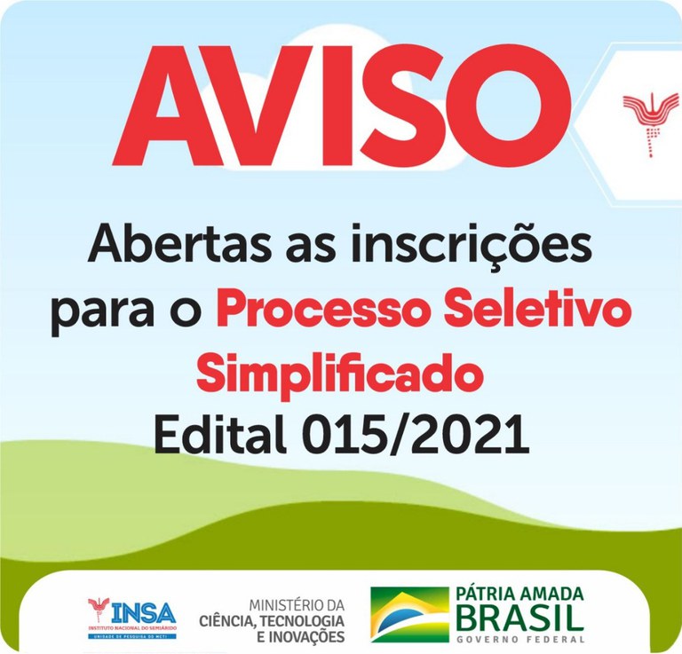 28062021 Abertas as inscrições para o Processo Seletivo Simplificado - Edital 015_2021.jpeg