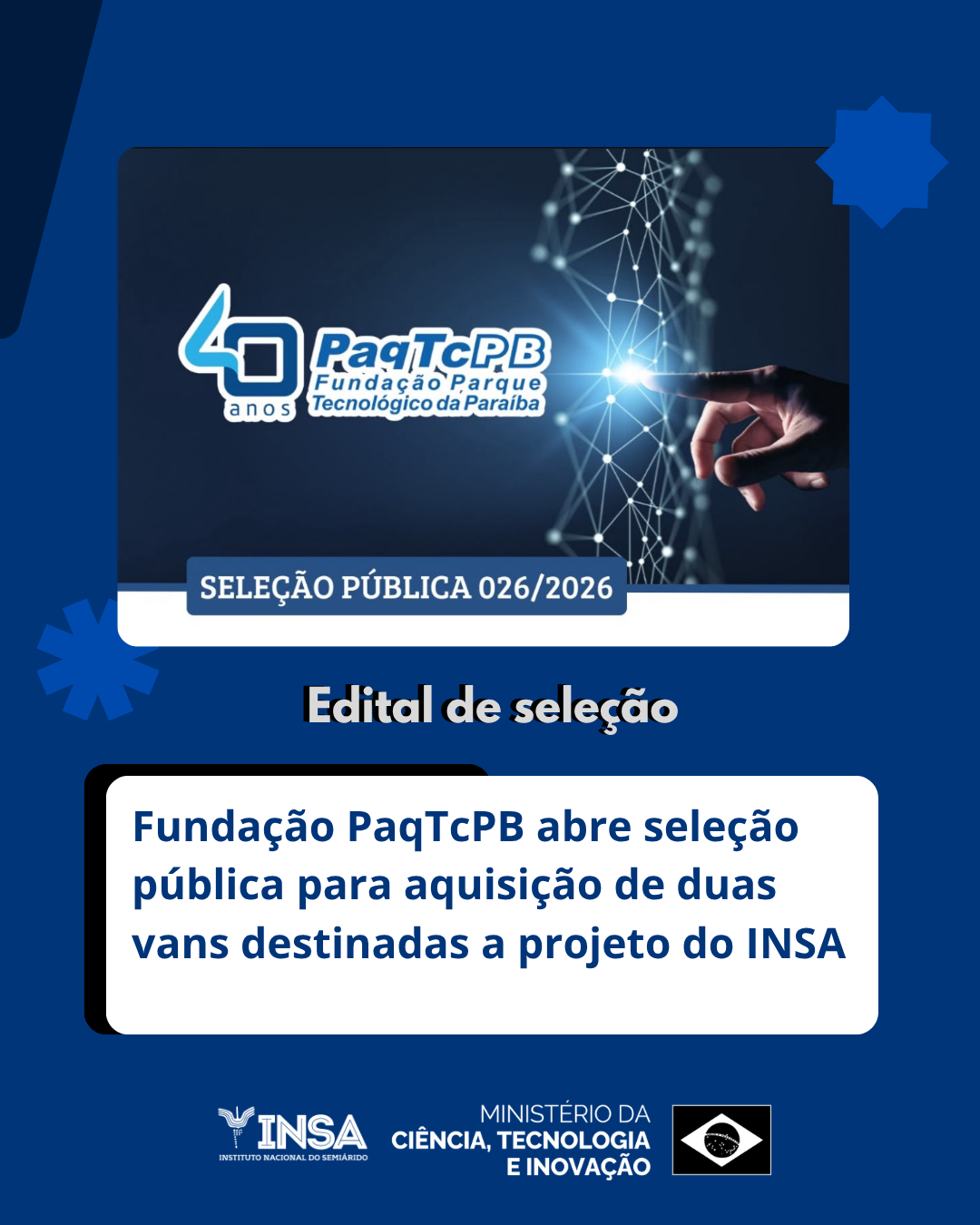 Card do Edital de seleção