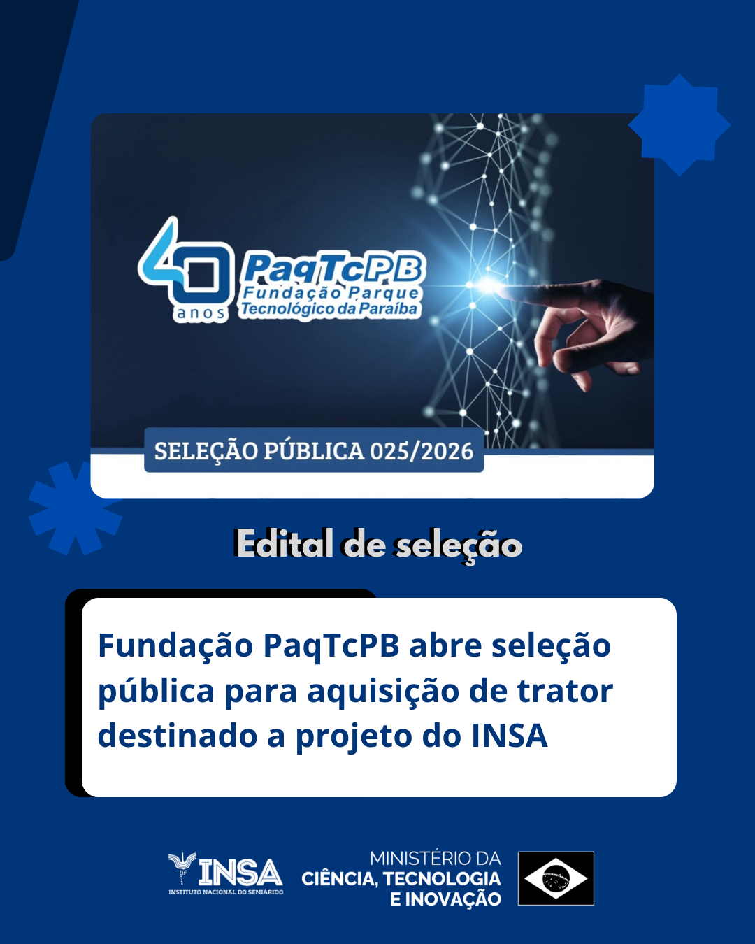Card do Edital de seleção