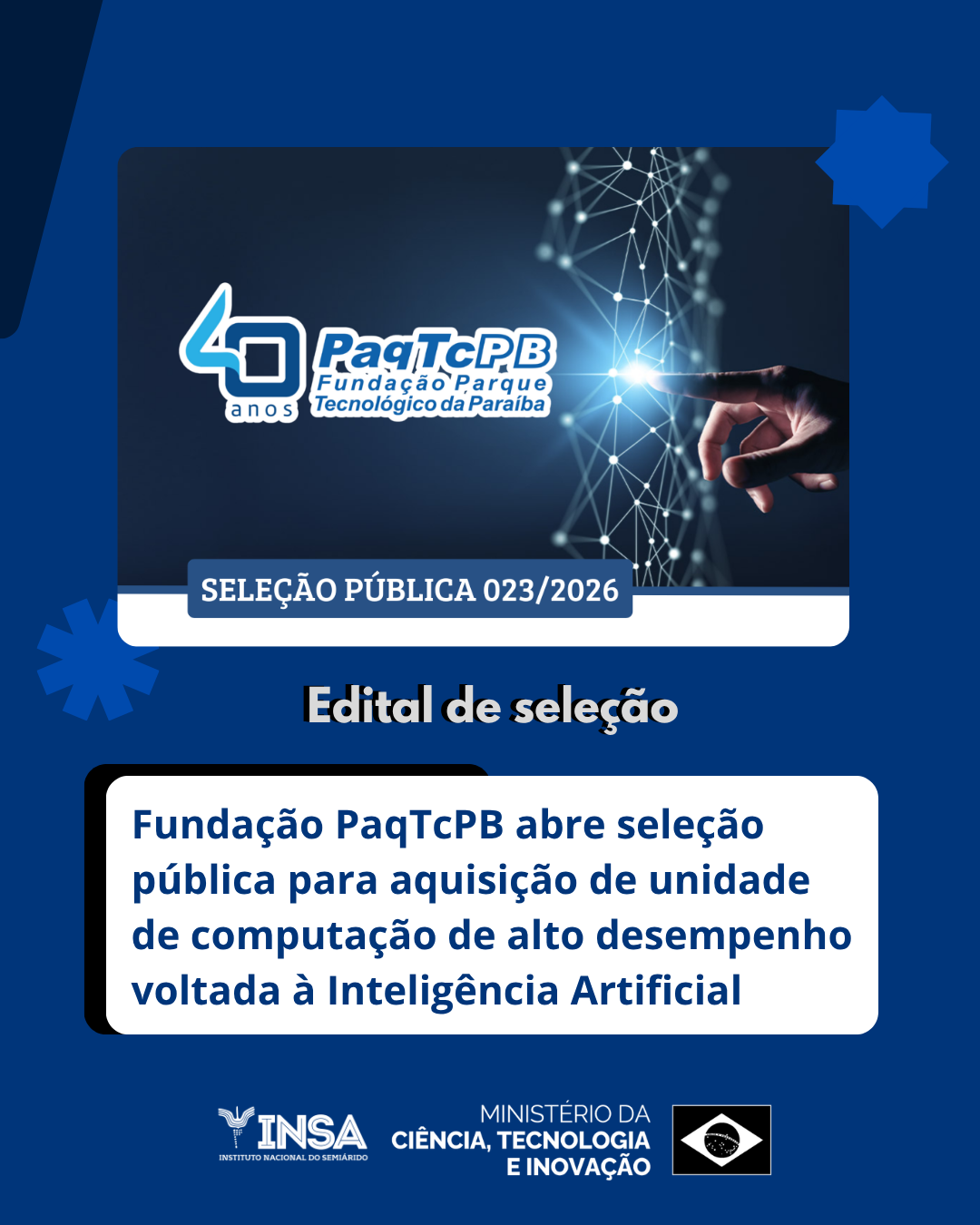 Card do Edital de seleção
