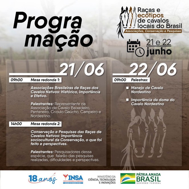 17052022 INSAMCTI realizará evento Raças e Ecótipos de Cavalos 01.jpg
