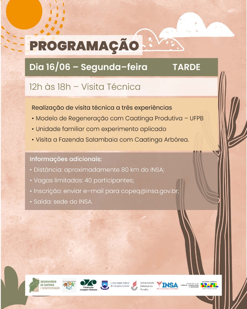 DIA MUNDIAL DE COMBATE À DESERTIFICAÇÃO E MITIGAÇÃO DOS EFEITOS DA SECA