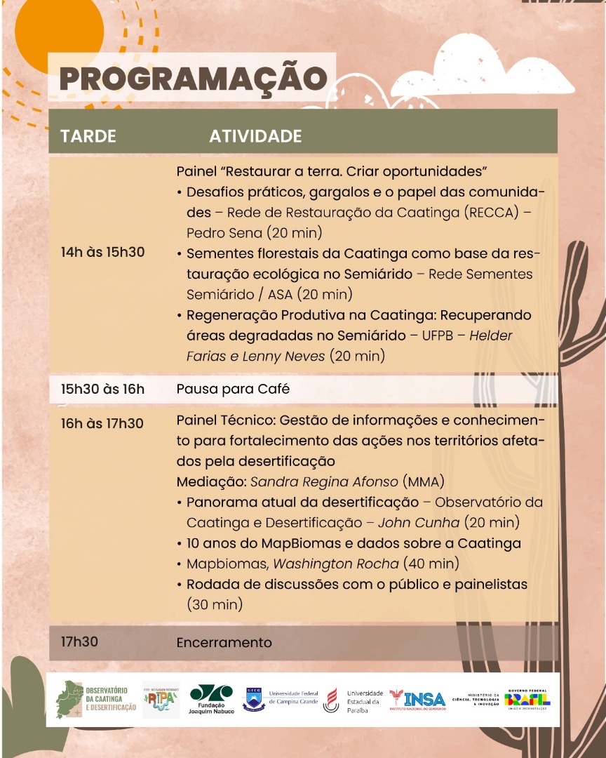 DIA MUNDIAL DE COMBATE À DESERTIFICAÇÃO E MITIGAÇÃO DOS EFEITOS DA SECA