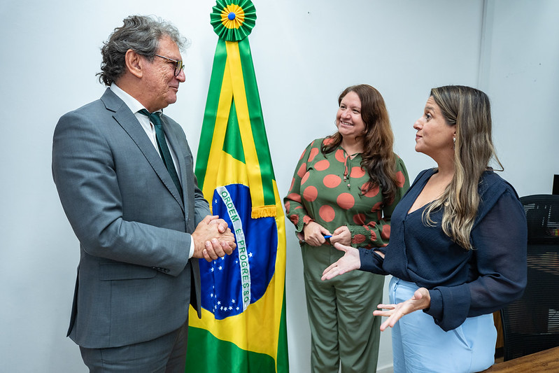 Diretor do INSA/MCTI sendo recepcionado em reunião com a SEDES/MCTI.