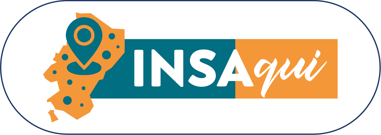 Logo do INSAqui com mapa do Semiárido e marcador de localização