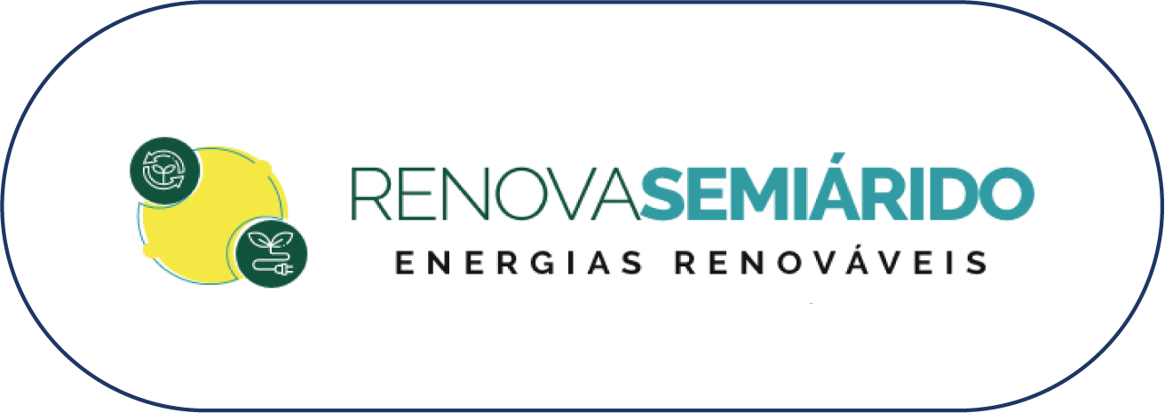 Logo do Renova Semiárido com ícones de energia solar e eólica