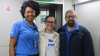 PEP nos Trilhos - servidores do INSS Jacqueline, Mirlê e Gilvan - embarque BHa.jpg.jpeg