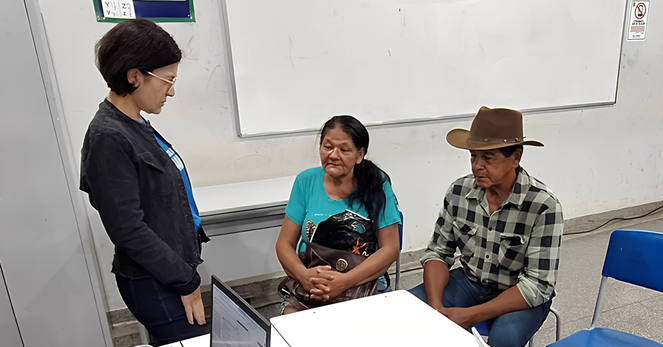 Genaro Benitez Torres e Eugênia Ferreira Benitez compareceram no mutirão para a aposentadoria rural e conseguiram comprovar o tempo de atividade trabalhista.