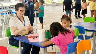 Servidora do INSS participa de atividades com crianças durante ação em Natal (RN)