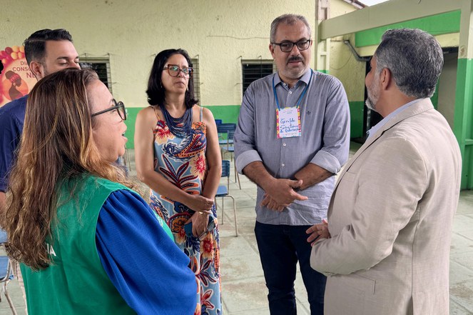 Servidores do INSS durante ação do projeto em São Lourenço da Mata (PE).