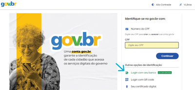 Prints com seta - Login com seu banco
