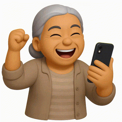 Gif aposentada feliz