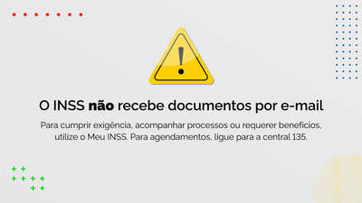 INSS não recebe documento por e-mail