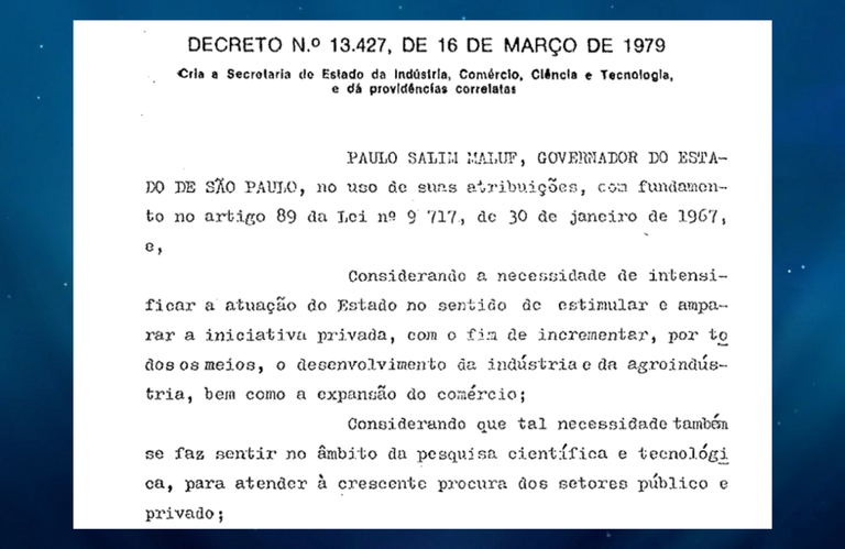 Decreto n. 13.427, de 16 de março de 1979. Diário Oficial do Estado de São Paulo. São Paulo: Imprensa Oficial do Estado, 16 mar. 1979. Suplemento, p. 73. (trechos).