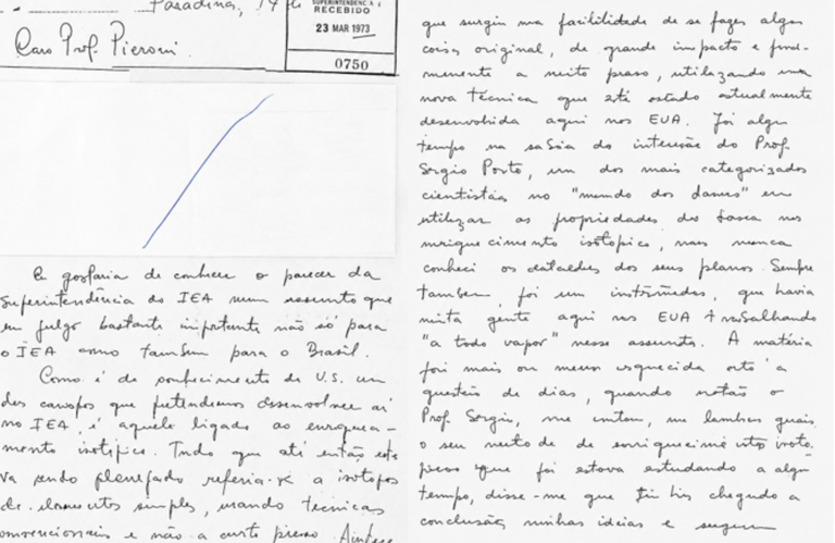 Trecho de carta de Cláudio Rodrigues em 1977