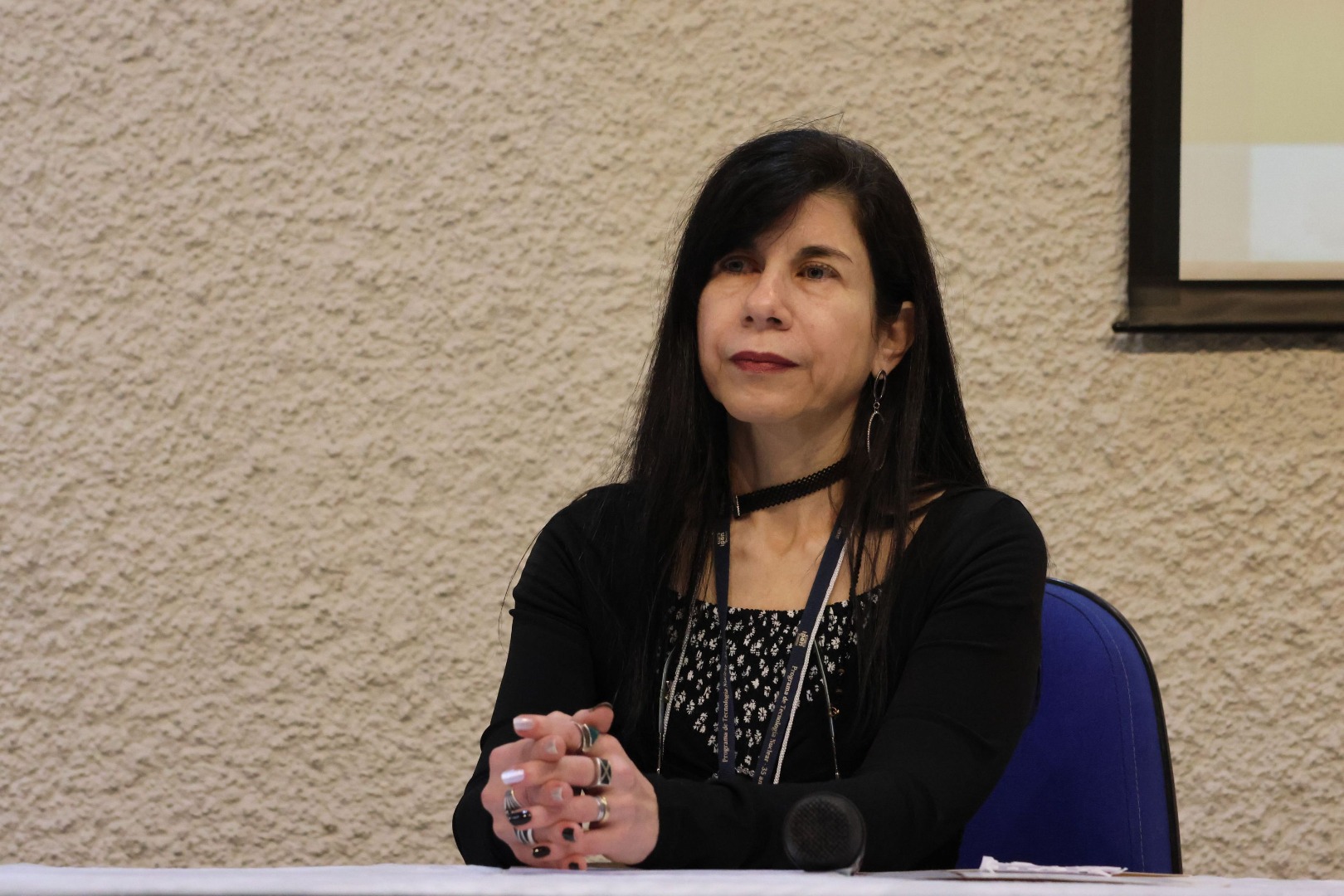 Denise Levy, pesquisadora do IPEN e responsável pela comunicação da SBPR, na abertura do evento