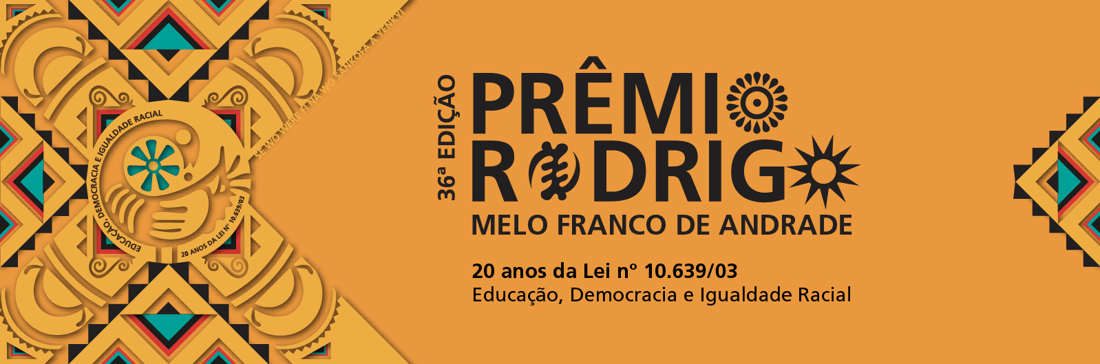 Banner do 36º Prêmio Rodrigo Melo Franco de Andrade