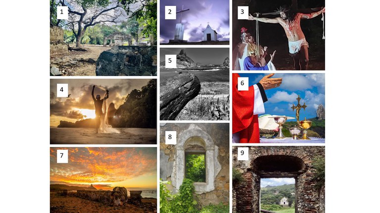 Fotos vencedoras do concurso: 1) Reduto Santana: O Passado no Tempo Agora; 2) Sem Título; 3) Paixão de Cristo em Fernando de Noronha; 4) Pesca Artesanal de Fernando de Noronha; 5) Entre As Sombras das Pedras Centenárias; 6) Tradição, capela de São Pedro dos Pescadores; 7) Forte Santo Antônio; 8) Uma Janela por Onde Se Pode Enxergar o Mundo; 9) Vila dos remédios com Molduras em Pedras.