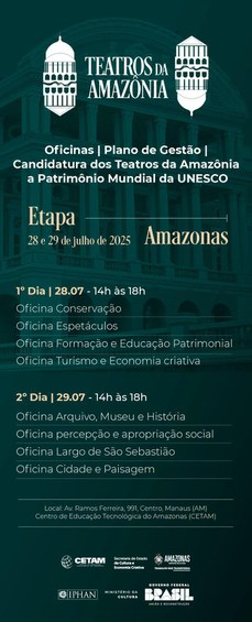 Programação das oficinas em Manaus(AM)
