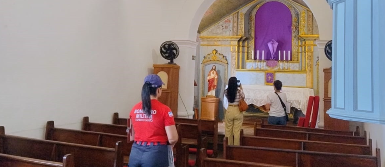 Capela Santa Luzia, em Vitória, foi uma das edificações vistoriadas pelas instituições. (Foto: Iphan-ES)