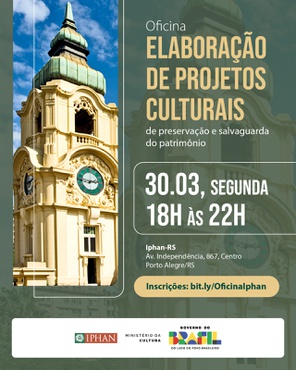 Oficina ocorre dia 30/03 às 18h.