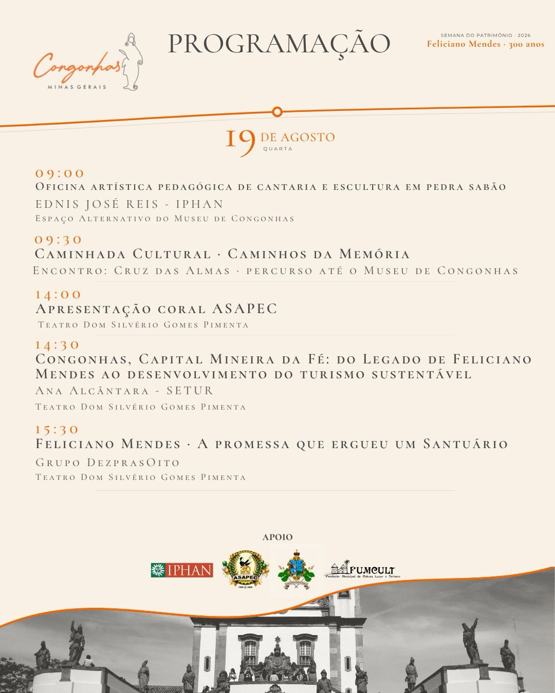 Mês do Patrimônio Congonhas - Dia 19/8