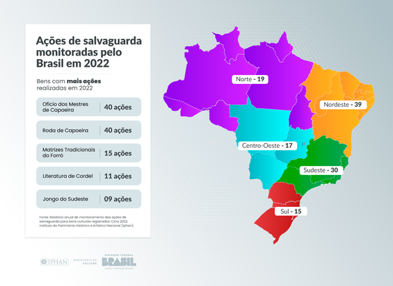 Ações de salvaguarda por regiões do Brasil