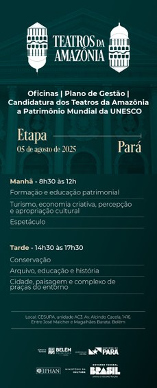 Programação das oficinas em Belém (PA)
