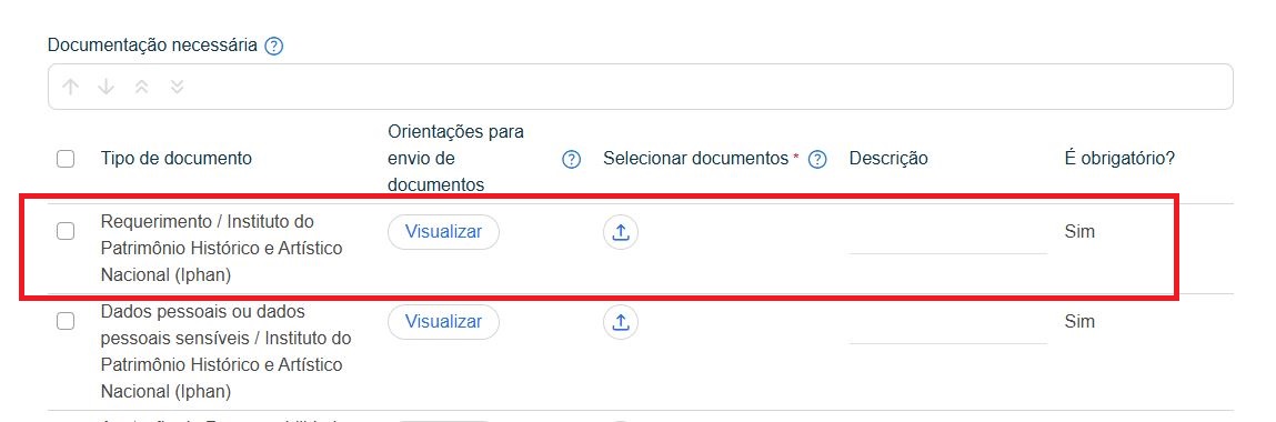 onde selecionar a opção Requerimento