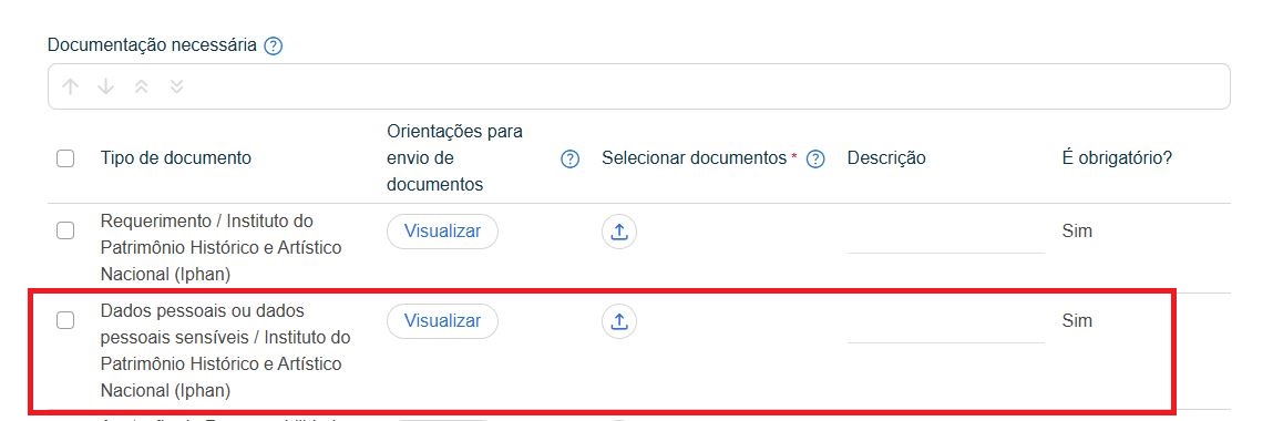 onde selecionar a opção Dados pessoais ou dados pessoais sensíveis.