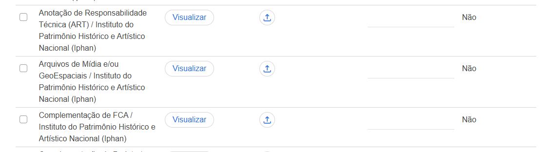 tipos de documentos opcionais