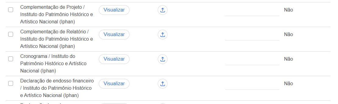 tipos de documentos opcionais
