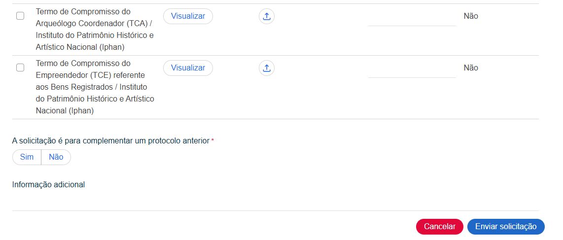 tipos de documentos opcionais