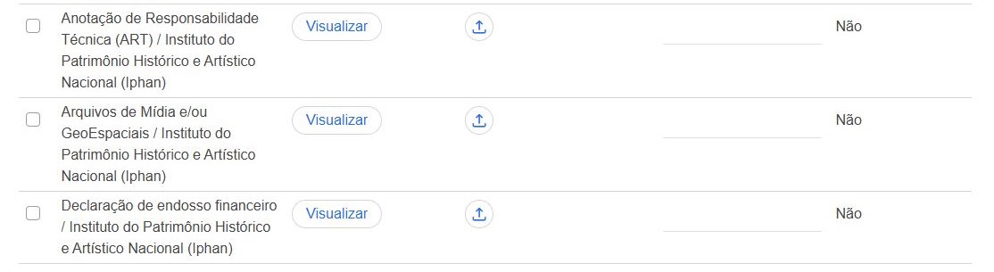 tipos de documentação opcional