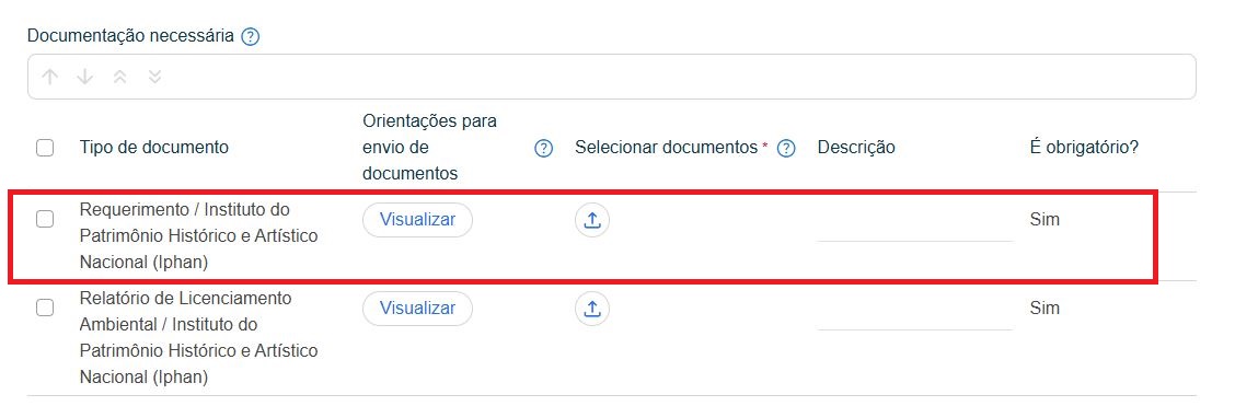 onde selecionar a opção Requerimento